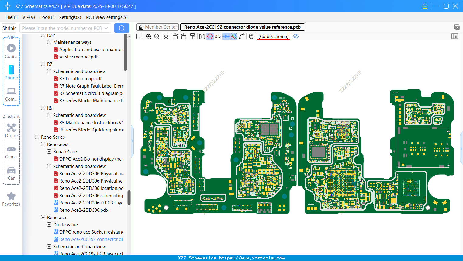 OPPO Reno Ace-2CC192 Connector Diode Value Reference